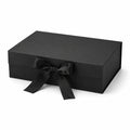 Geschenkbox 30 x 22 x 10 cm aus Karton in Schwarz mit Textilband für Geschenke elegante Aufbewahrung