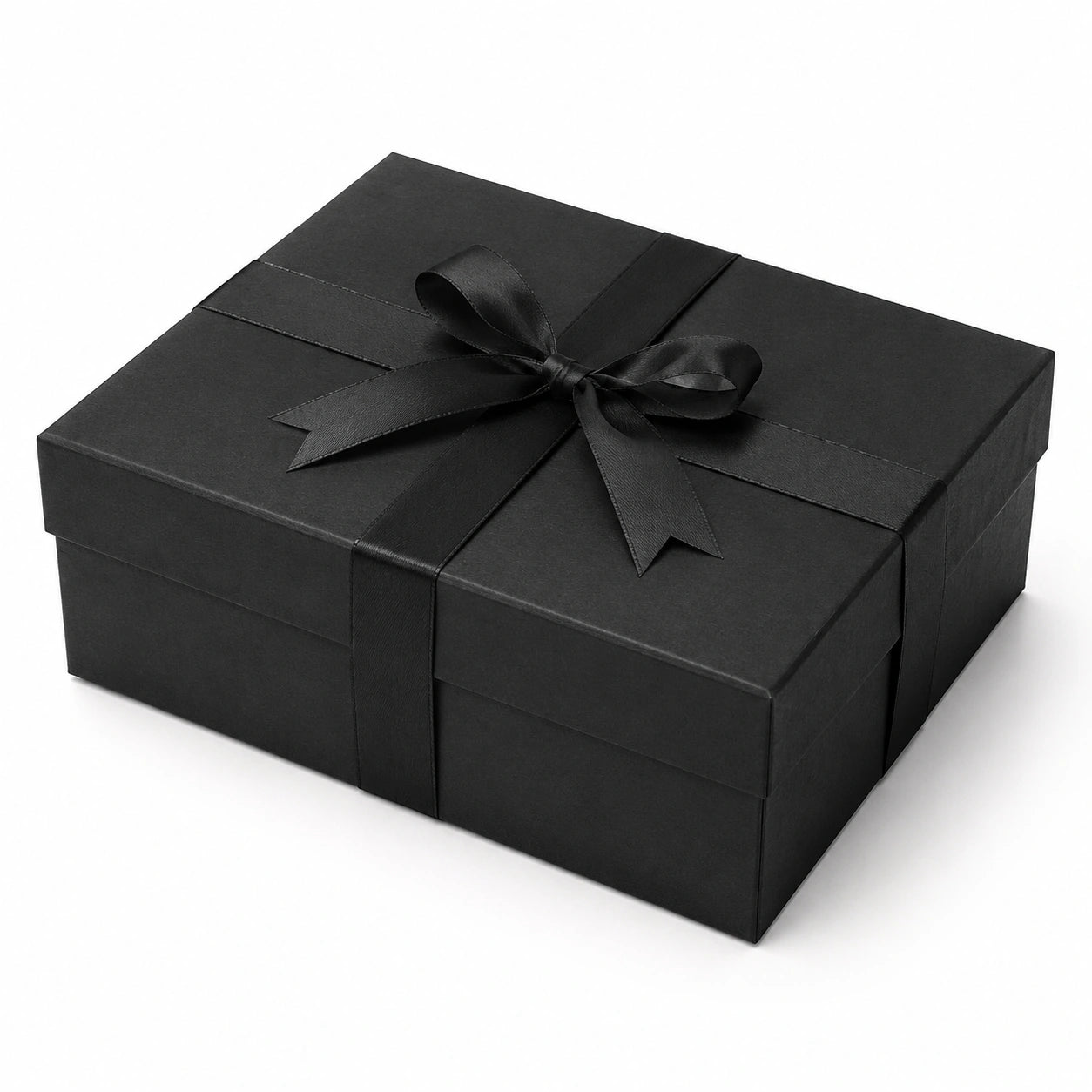 Geschenkbox 25 x 18 x 10 cm aus Karton Schwarz mit Schleifenband für Geschenkverpackungen