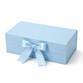 Geschenkbox 30 x 20 x 10 cm Karton Hellblau mit Satinschleife für Geschenke