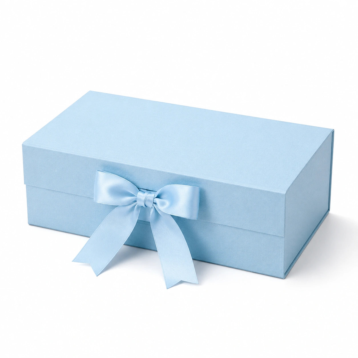 Geschenkbox 30 x 20 x 10 cm Karton Hellblau mit Satinschleife für Geschenke
