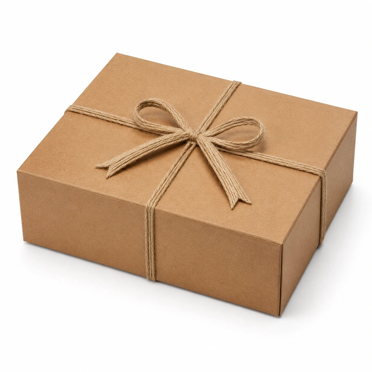 Geschenkbox 30 x 22 x 8 cm aus Karton braun mit Juteschnur für Geschenke im natürlichen Stil