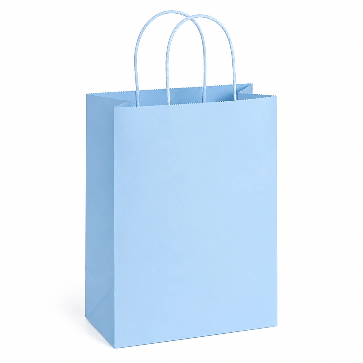 Papiertasche 32 x 12 x 40 cm Hellblau mit Papierkordelgriffen für Geschenke