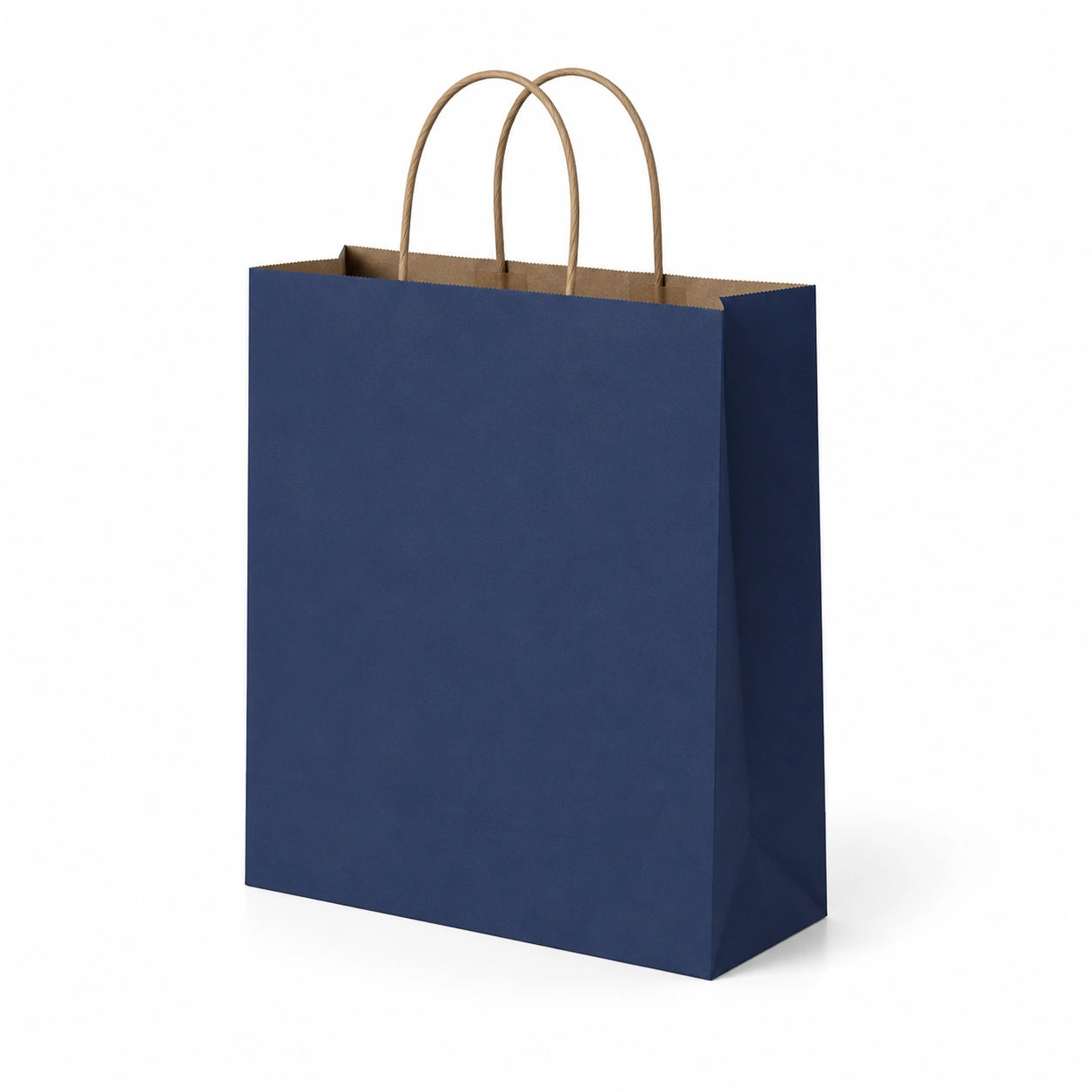 Papiertasche 32 x 12 x 40 cm Dunkelblau mit Kordelgriffen für Geschenke