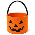 Halloween-Süßigkeitenkorb 20 cm Filz Orange Schwarz mit Tragegriff