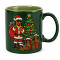 Keramiktasse 0.33 L Grün mit Weihnachtsmotiv und Henkel