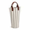 Flaschentasche Ø 15 cm Canvas Beige Braun gestreift mit Tragegriffen