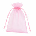 Organzabeutel 15 x 10 cm Rosa aus Polyester mit Zugband für Geschenkverpackungen